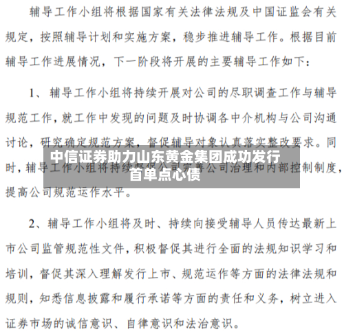 中信证券助力山东黄金集团成功发行首单点心债-第2张图片
